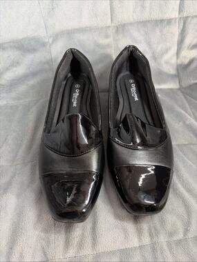 ortho+rest Women's Black Patent Leather Loafer Comfort Slip-On Flats Size 9 NWOT